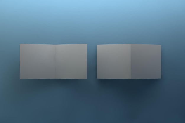 Foto rendering 3d de la maqueta de doble pliegue cuadrada
