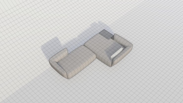 Foto rendering 3d minimalis sofá moderno en el plano