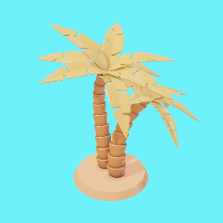 Rendering 3d de palmeras aisladas ornamento de verano de Ramadán