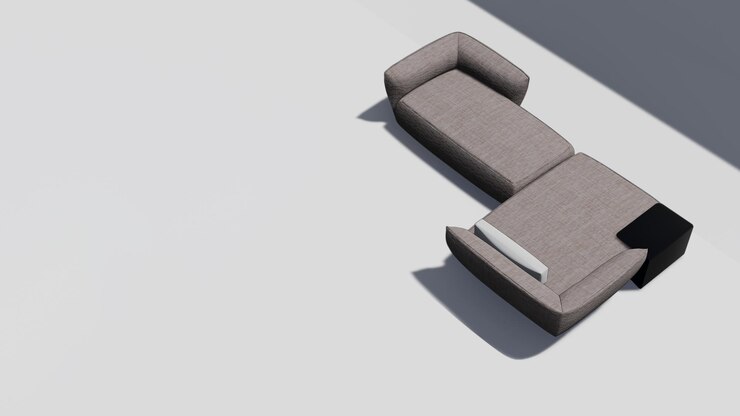 Foto rendering 3d del sofá minimalis moderno