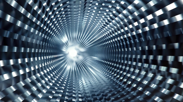 Foto rendering abstracto de una luz brillante al final de un túnel futurista