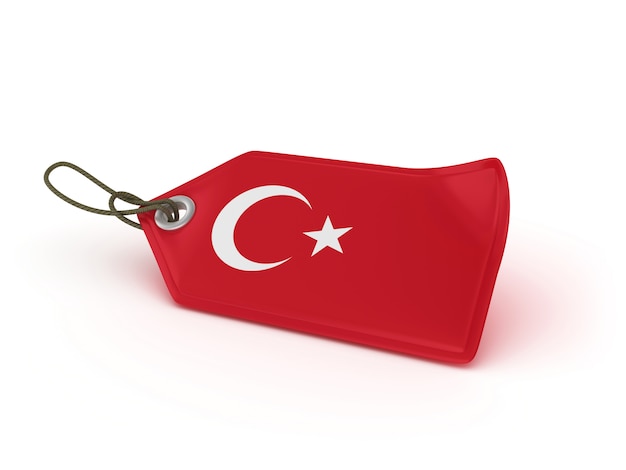 Foto rendering illustration von shopping preisschild türkische flagge