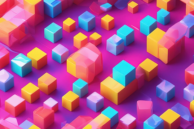 renderização 3 d abstrata de cubos