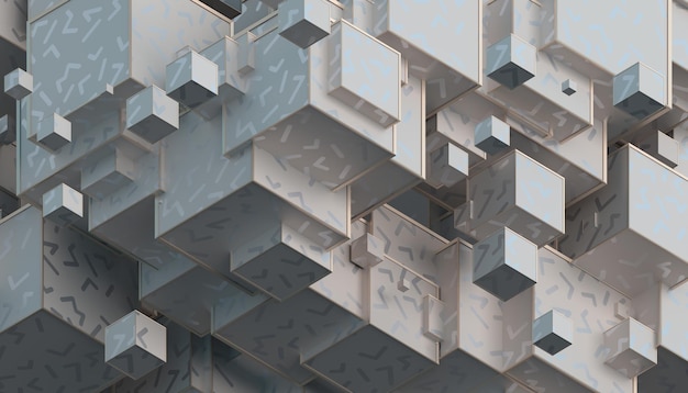 Renderização 3D abstrata de cubos