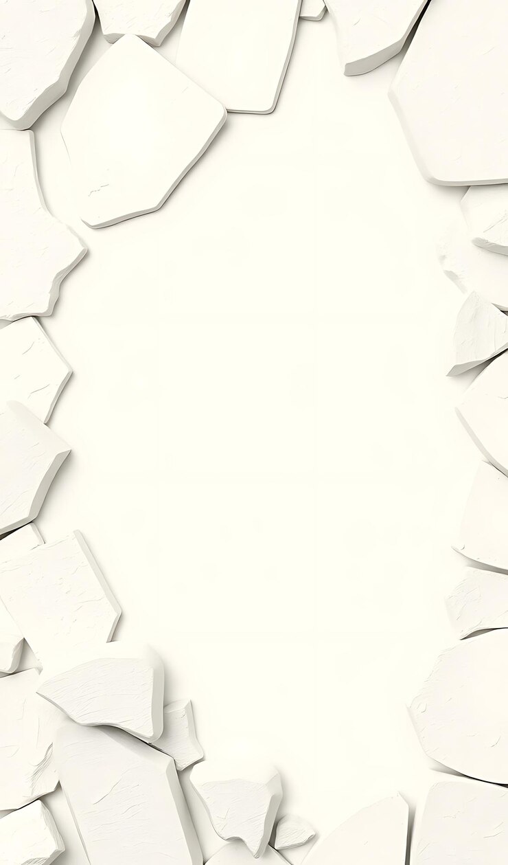 Foto renderização 3d abstrata de formas brancas rachadas formando uma moldura