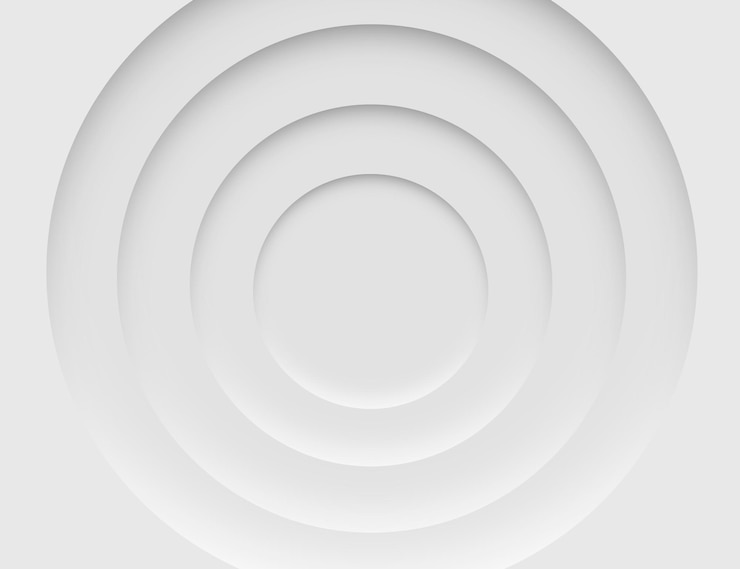 Foto renderização 3d abstrata simples e limpa do círculo branco