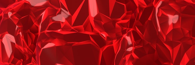 Renderização 3D. Abstrato base de cristal de rubi vermelho.