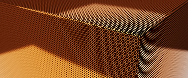 Foto renderização 3d abstrato cume dourado luxo cubos de fundo.