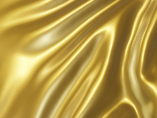 Renderização 3d com fundo dourado ondulado abstrato