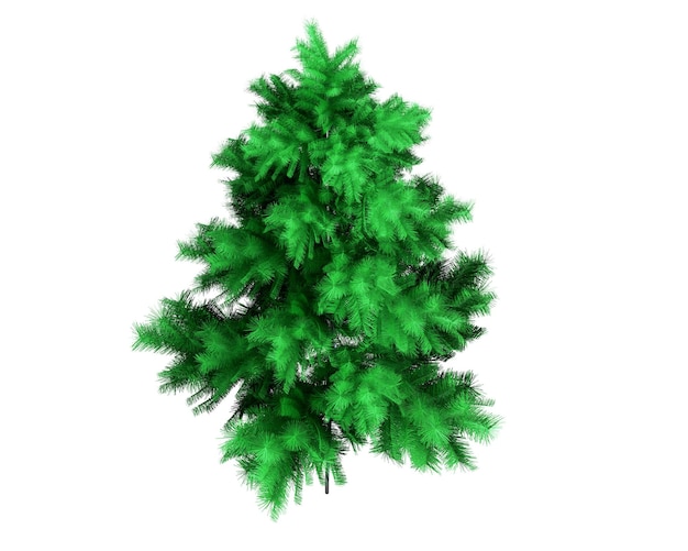 renderização 3D da árvore de Natal sobre fundo branco