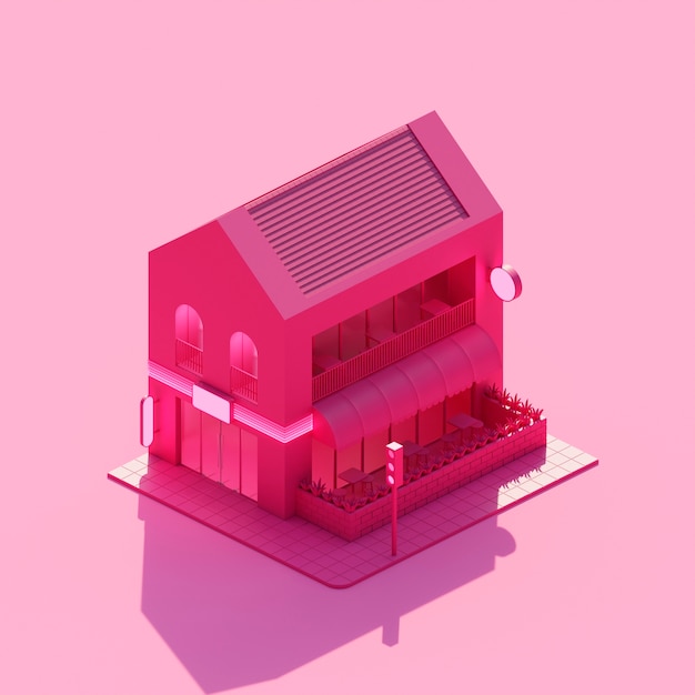 Foto renderização 3d da casa dos desenhos animados