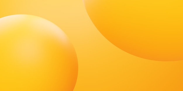 Renderização 3D da cena de fundo mínimo abstrato do círculo amarelo laranja para design de publicidade
