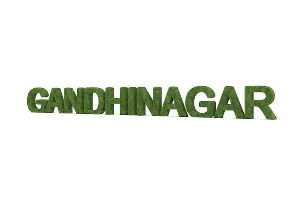 Renderização 3D da palavra verde gandhinagar isolada