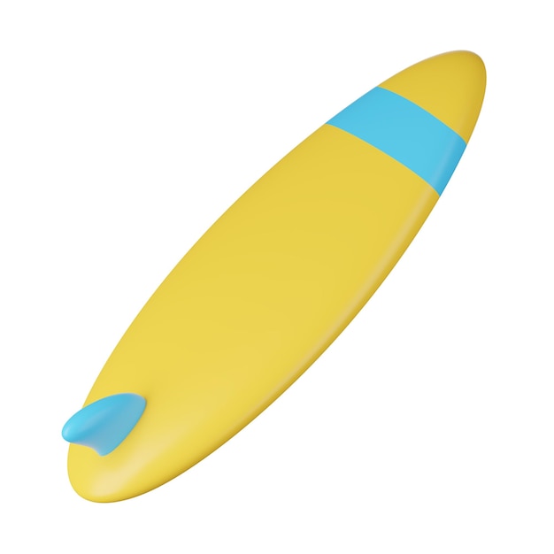 Foto renderização 3d da prancha de surf isolada no caminho de recorte branco