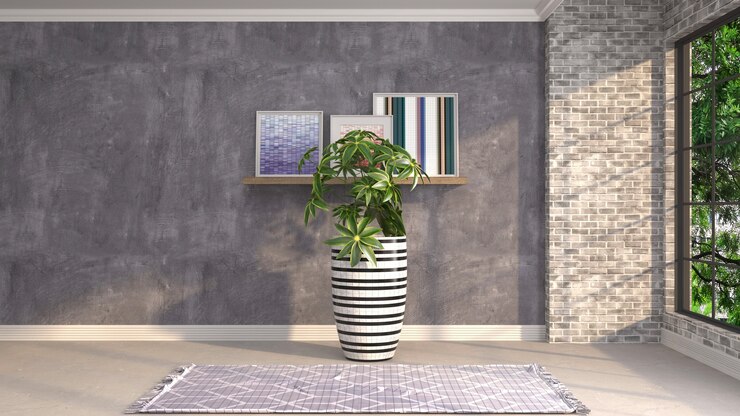 Foto renderização 3d da sala interior vazia