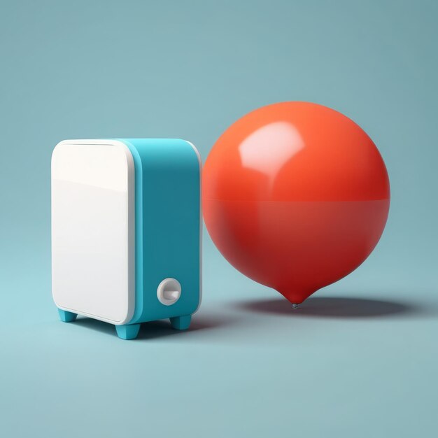Renderização 3D de balão de ar com um espaço em branco para sua viagem de texto e transporte Renderização 3D