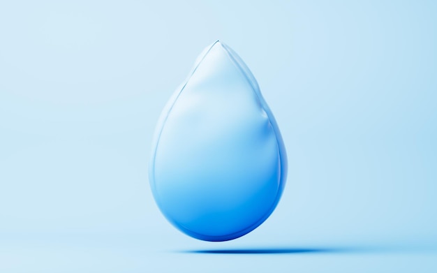 Renderização 3D de balão inflável de gotas de água macia