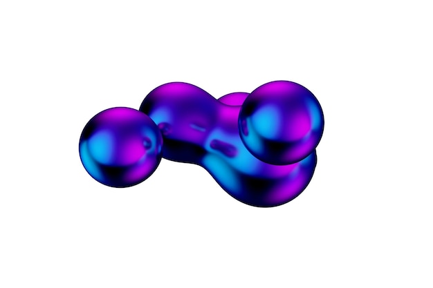 Renderização 3d de blob líquido metaball de gradiente abstrato