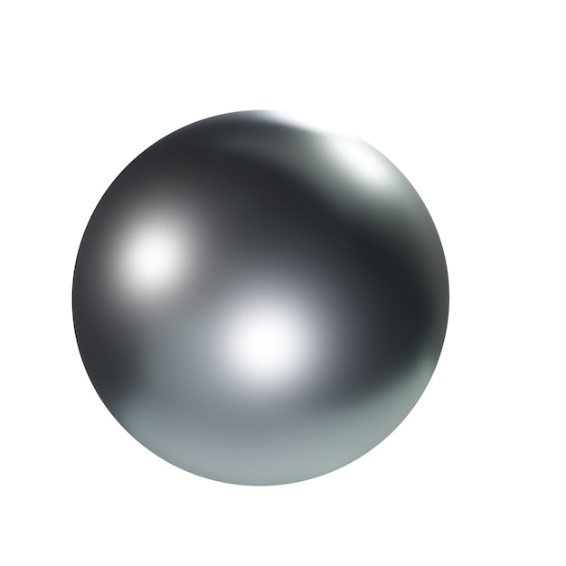 Foto renderização 3d de bola de metal preto