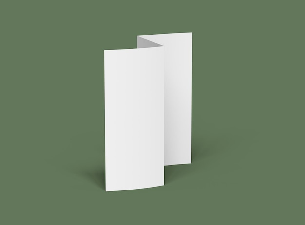 Renderização 3D de brochura de letras Zfold em branco para apresentar o seu design