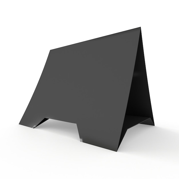 Renderização 3d de cartão de tenda de papel preto
