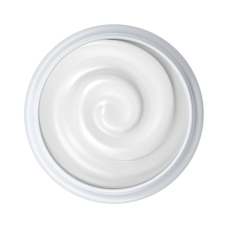 Renderização 3D de creme cosmético em pote aberto