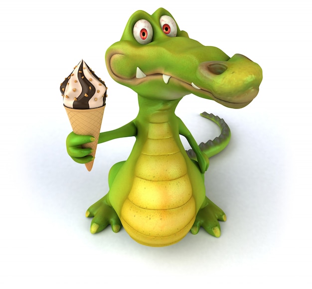 Renderização 3D de crocodilo