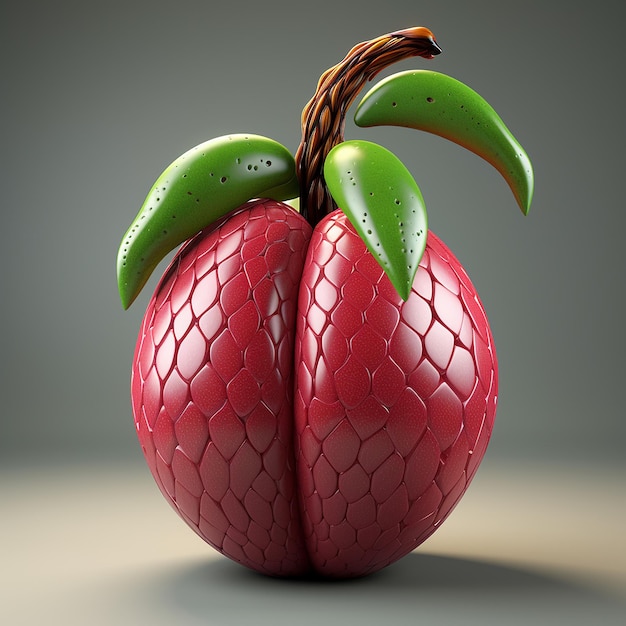 Renderização 3D de desenho animado como fruta da cobra