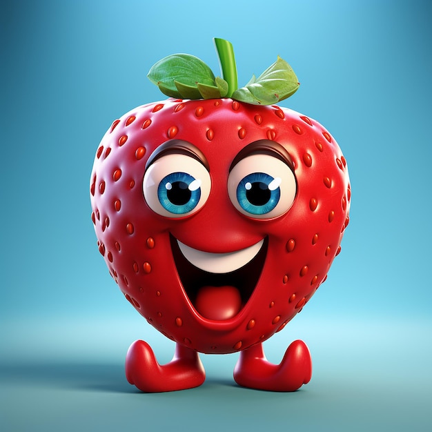 Renderização 3D de desenho animado como Strawberry