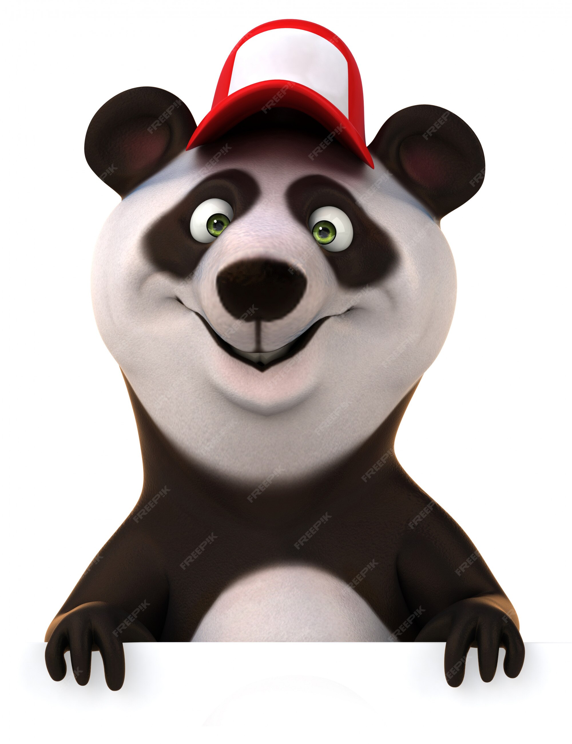 Urso Panda Fofo. Cara Engraçada. Bochechas Rosa. Personagem De