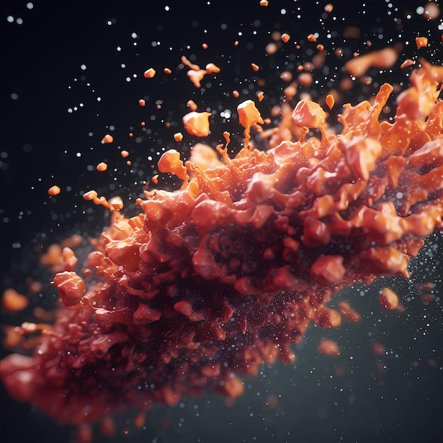 renderização 3D de explosão de cor