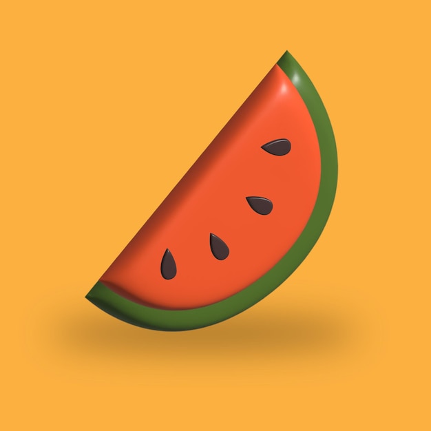 renderização 3d de fruta melancia para renderização de modelo 3d de comida saudável