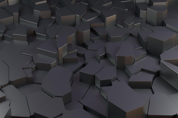 Renderização 3d de fundo abstrato cubo preto