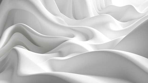 Renderização 3D de fundo curvo branco abstrato