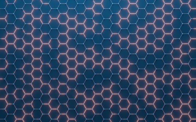 Renderização 3d de fundo de estrutura hexagonal