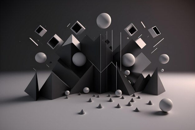 renderização 3d de fundo de formas geométricas