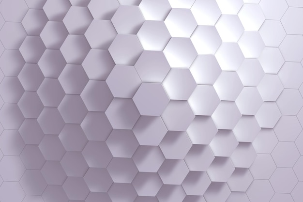 Renderização 3D de fundo de padrão hexagonal geométrico