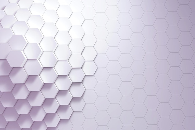 Renderização 3D de fundo de padrão hexagonal geométrico