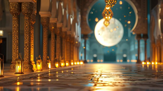 Renderização 3D de fundo de Ramadan Generativ