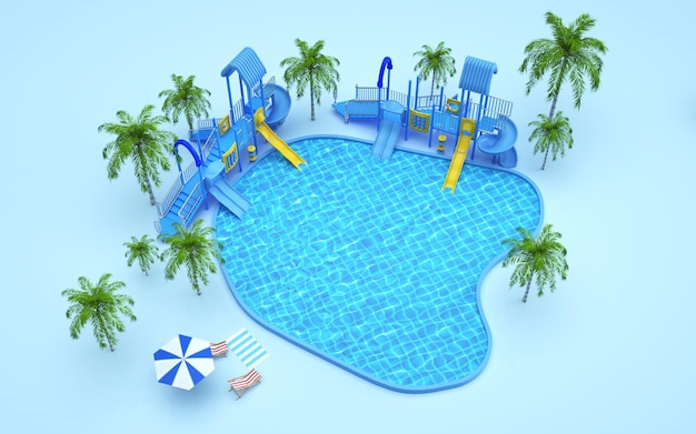 Renderização 3d de fundo de verão