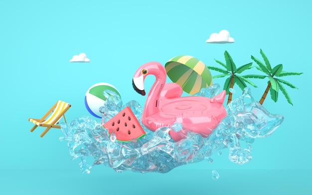 renderização 3D de fundo de verão