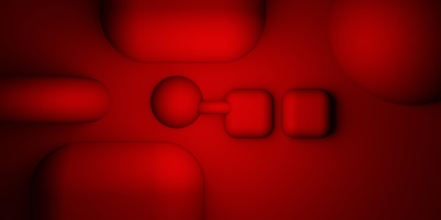 renderização 3D de fundo geométrico abstrato vermelho e preto