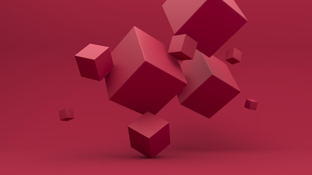 Renderização 3D de fundo geométrico mínimo astrbact com objetos