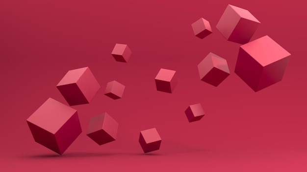 Renderização 3D de fundo geométrico mínimo astrbact com objetos