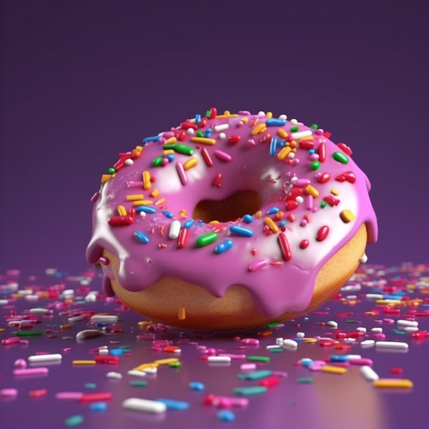 renderização 3D de fusão de rosquinha