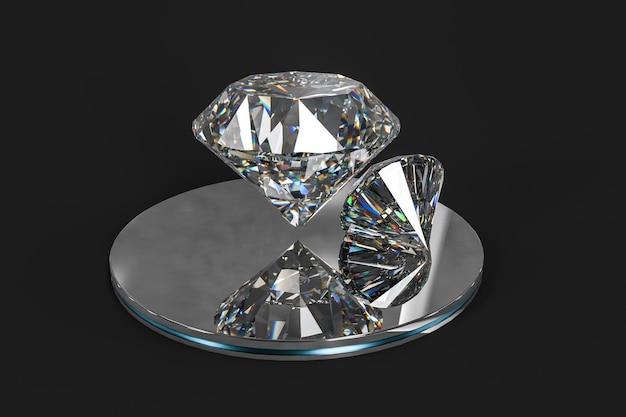 Renderização 3d de gema de diamante de luxo