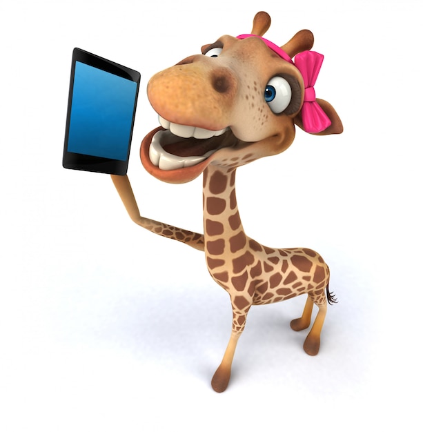 Foto renderização 3d de girafa engraçada