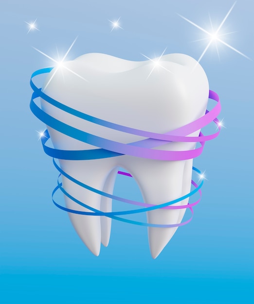 Foto renderização 3d de higiene dental