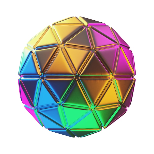 Renderização 3d de ícone de bola de discoteca de festa premium em fundo isolado