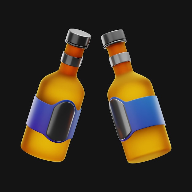 Renderização 3d de ícone de cerveja de festa premium em fundo isolado